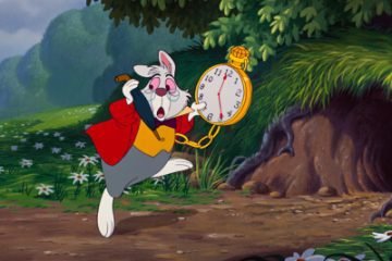 Rushing white rabbit with pocket watch representing option to start a retirement plan after the year-end