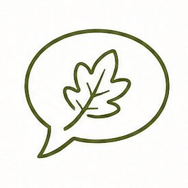 Speech bubble with oak leaf representing responsive retirement plan support